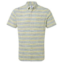 Harold Mens Short Sleeve Stripe Shirt - Aqua -Fashion General Store 61856 HARO001