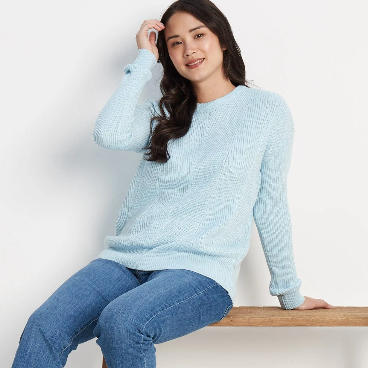 Helen Womens Knitted Jumper - Ice Blue 4 Helen Womens Knitted Jumper - Ice Blue - Image 2