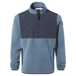 Herwick Mens Half Zip Fleece - Steel Blue/Indigo -Fashion General Store 61856 HERW001