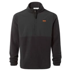 Herwick Mens Half Zip Fleece - Black/Washed Black -Fashion General Store 61856 HERW002