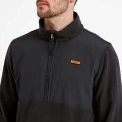 Herwick Mens Half Zip Fleece - Black/Washed Black -Fashion General Store 61856 HERW002 6