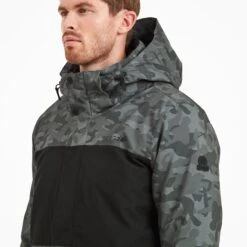 Hunsworth Mens Ski Jacket - Steel Grey Camo/Black -Fashion General Store 61856 HUNSW001 4
