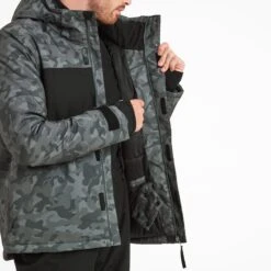 Hunsworth Mens Ski Jacket - Steel Grey Camo/Black -Fashion General Store 61856 HUNSW001 6