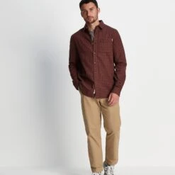 Ingram Mens Flannel Check Long Sleeve Shirt - Dark Indigo/Rust Check -Fashion General Store 61856 INGR001 1