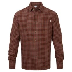 Ingram Mens Flannel Check Long Sleeve Shirt - Dark Indigo/Rust Check -Fashion General Store 61856 INGR001