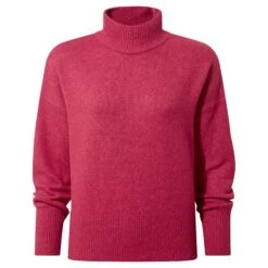 Ingrid Womens High Neck Jumper - Cerise -Fashion General Store 61856 INGR300