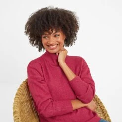 Ingrid Womens High Neck Jumper - Cerise -Fashion General Store 61856 INGR300 6
