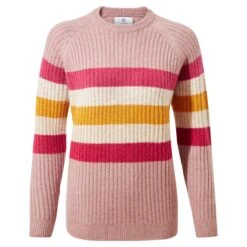 Janine Womens Striped Crew Neck Jumper - Faded Pink 15 Janine Womens Striped Crew Neck Jumper - Faded Pink -Fashion General Store 61856 JANI300