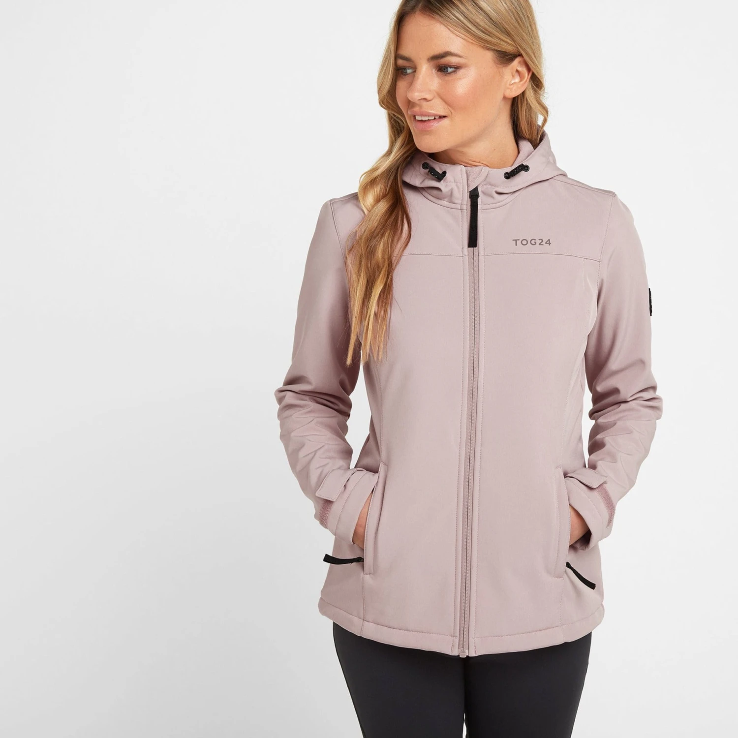 Keld Womens Softshell Hooded Jacket - Dusky Pink 4 Keld Womens Softshell Hooded Jacket - Dusky Pink - Image 2