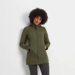 Keld Womens Softshell Long Jacket - Khaki -Fashion General Store 61856 KELDL305 5
