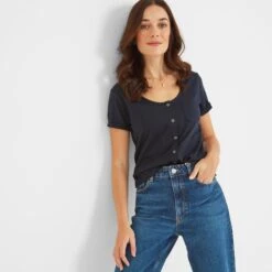 Kinver Womens Button Up Top - Dark Indigo -Fashion General Store 61856 KINV300 6