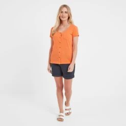 Kinver Womens Button Up Top - Coral Peach -Fashion General Store 61856 KINV301 1