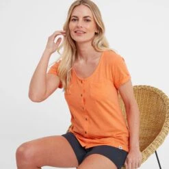 Kinver Womens Button Up Top - Coral Peach -Fashion General Store 61856 KINV301 6