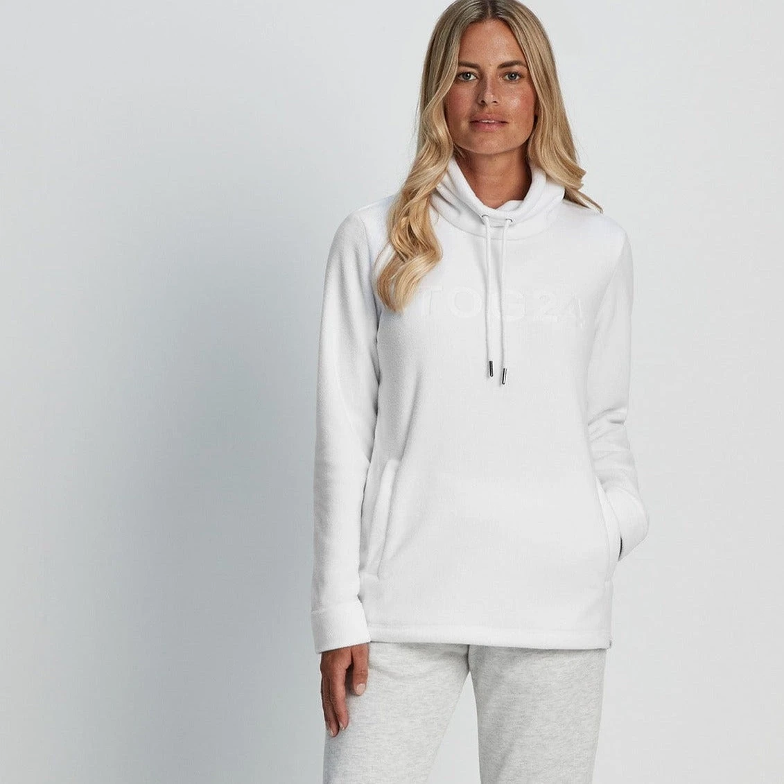 Kirkby Womens Funnel Neck Fleece - Optic White 6 Kirkby Womens Funnel Neck Fleece - Optic White - Image 4