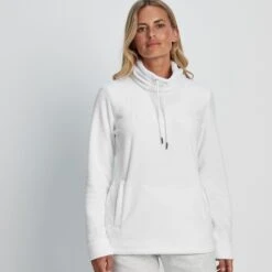 Kirkby Womens Funnel Neck Fleece - Optic White