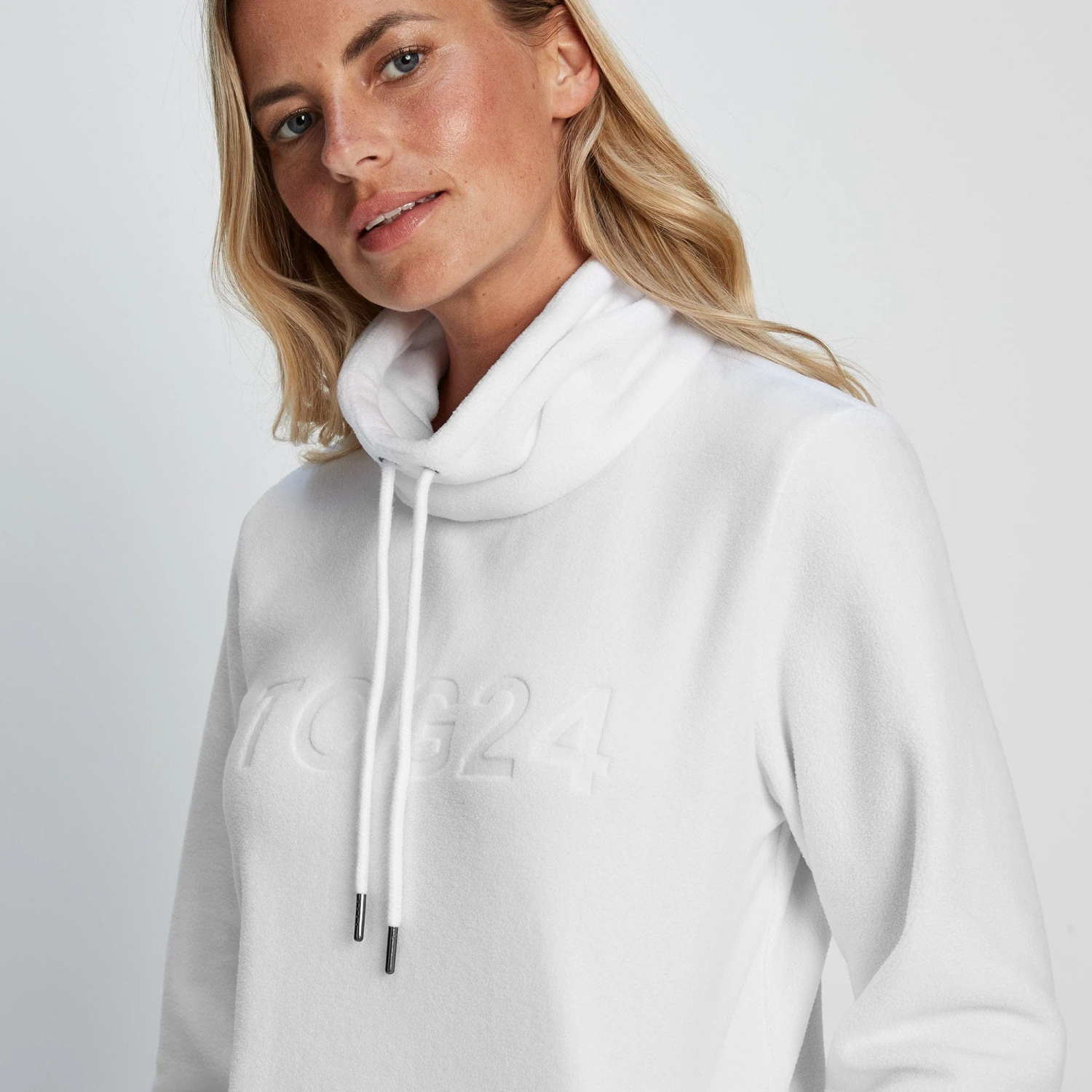 Kirkby Womens Funnel Neck Fleece - Optic White 4 Kirkby Womens Funnel Neck Fleece - Optic White - Image 2