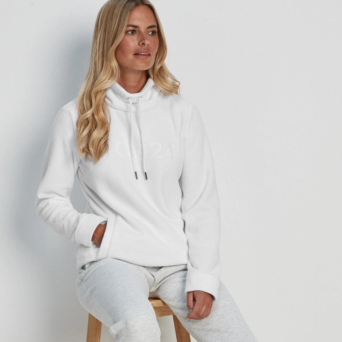 Kirkby Womens Funnel Neck Fleece - Optic White 8 Kirkby Womens Funnel Neck Fleece - Optic White - Image 6