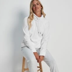 Kirkby Womens Funnel Neck Fleece - Optic White 12 Kirkby Womens Funnel Neck Fleece - Optic White -Fashion General Store 61856 KIRKB302 6