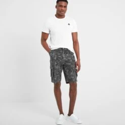 Knight Mens Cargo Shorts - Steel Camo