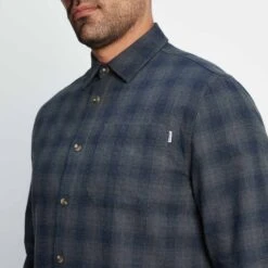 Latham Mens Flannel Long Sleeve Shirt - Dark Indigo Check 15 Latham Mens Flannel Long Sleeve Shirt - Dark Indigo Check -Fashion General Store 61856 LATH001 4