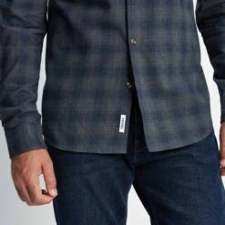 Latham Mens Flannel Long Sleeve Shirt - Dark Indigo Check 16 Latham Mens Flannel Long Sleeve Shirt - Dark Indigo Check -Fashion General Store 61856 LATH001 5