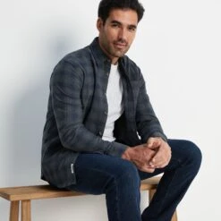 Latham Mens Flannel Long Sleeve Shirt - Dark Indigo Check 12 Latham Mens Flannel Long Sleeve Shirt - Dark Indigo Check -Fashion General Store 61856 LATH001 7
