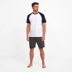 Fashion General Store 9 Lounge Mens Pyjama Short Set - Dark Indigo/Dark Grey Marl