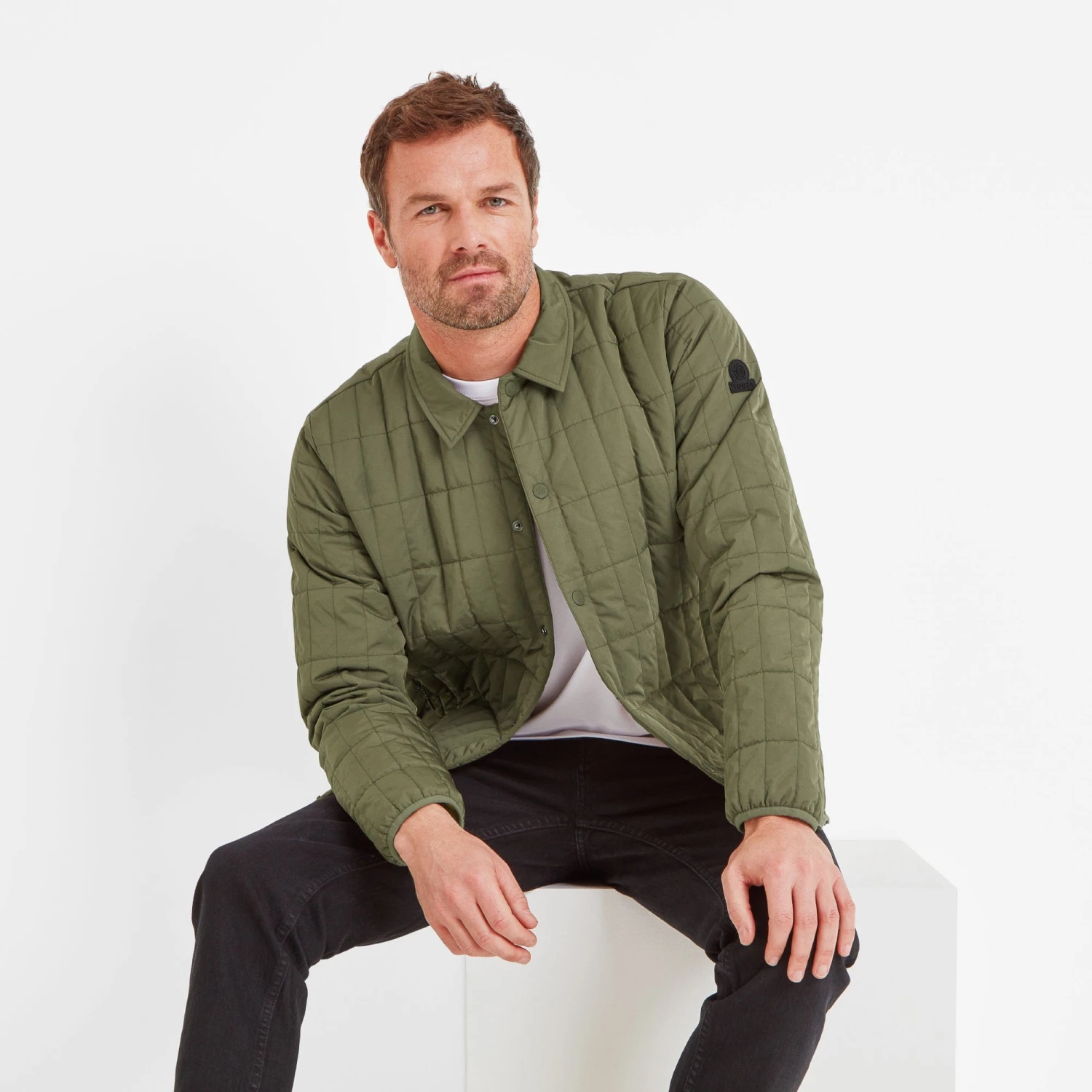 Ludwell Mens Padded Overshirt - Khaki 7 Ludwell Mens Padded Overshirt - Khaki - Image 5