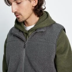 Mackay Mens Sherpa Fleece Gilet - Soot Grey -Fashion General Store 61856 MACK001 4
