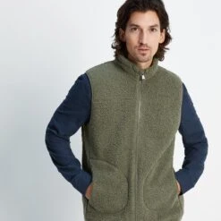 Mackay Mens Sherpa Fleece Gilet - Khaki 15 Mackay Mens Sherpa Fleece Gilet - Khaki -Fashion General Store 61856 MACK002 2