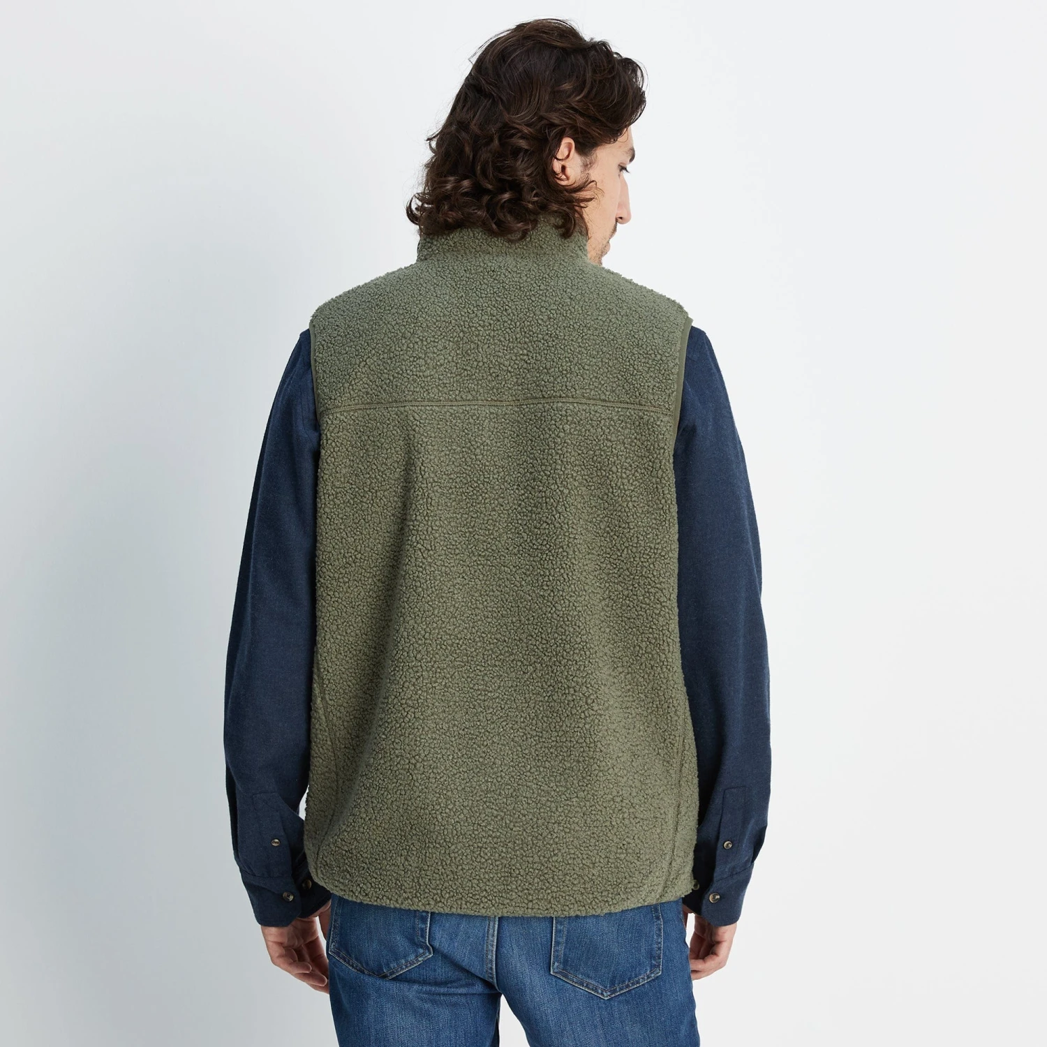 Mackay Mens Sherpa Fleece Gilet - Khaki 8 Mackay Mens Sherpa Fleece Gilet - Khaki - Image 6