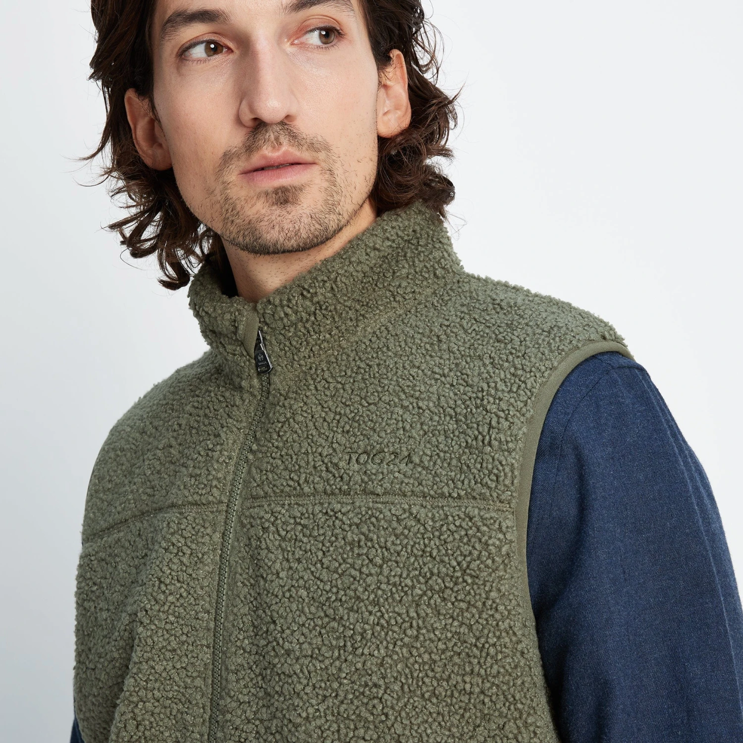 Mackay Mens Sherpa Fleece Gilet - Khaki 9 Mackay Mens Sherpa Fleece Gilet - Khaki - Image 7