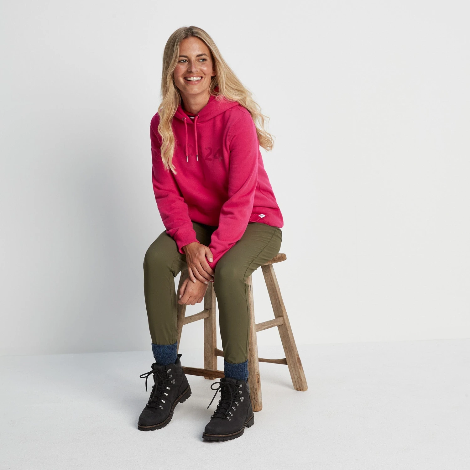 Magdalen Womens Overhead Hoodie - Magenta Pink 8 Magdalen Womens Overhead Hoodie - Magenta Pink - Image 6