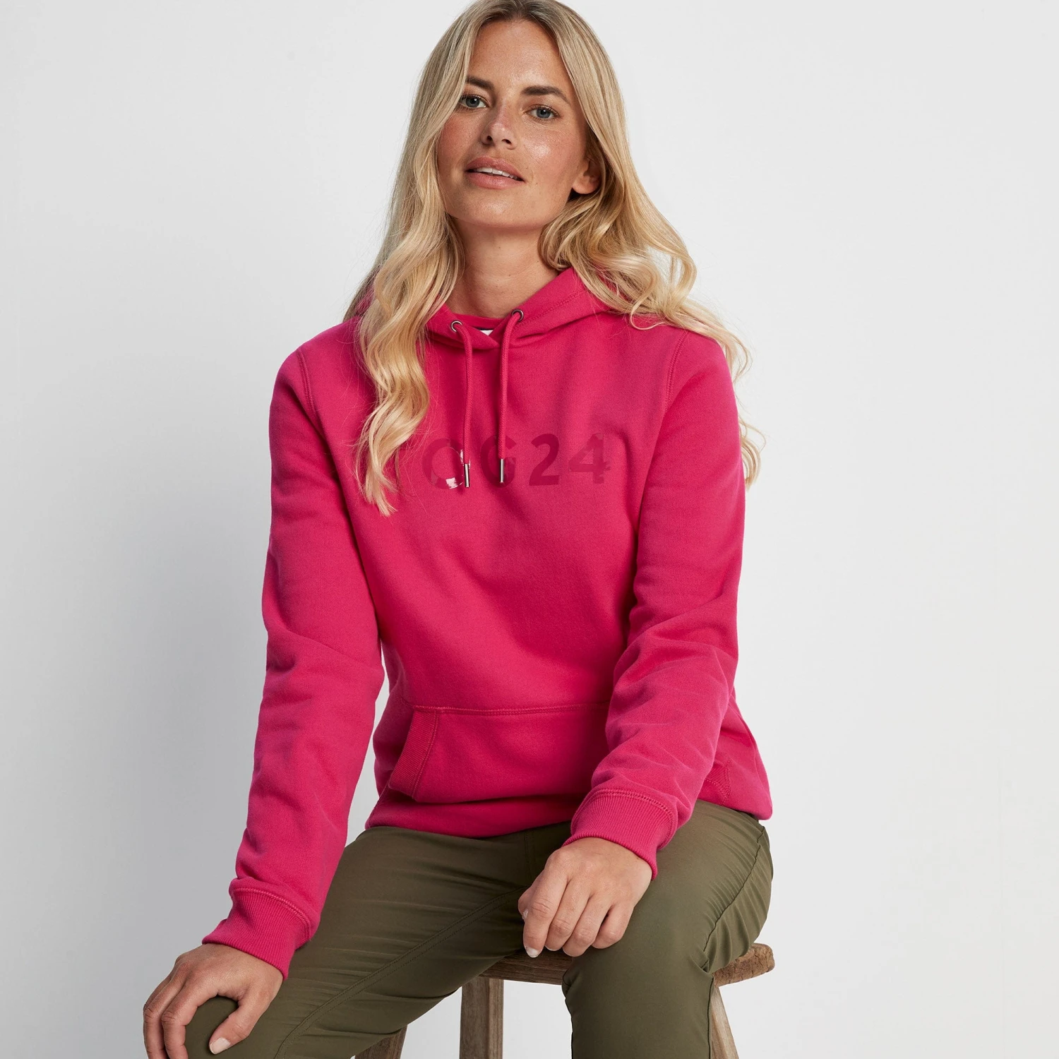 Magdalen Womens Overhead Hoodie - Magenta Pink 4 Magdalen Womens Overhead Hoodie - Magenta Pink - Image 2