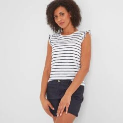 Maribel Womens Vest - Optic White Stripe 13 Maribel Womens Vest - Optic White Stripe -Fashion General Store 61856 MARIB300 6