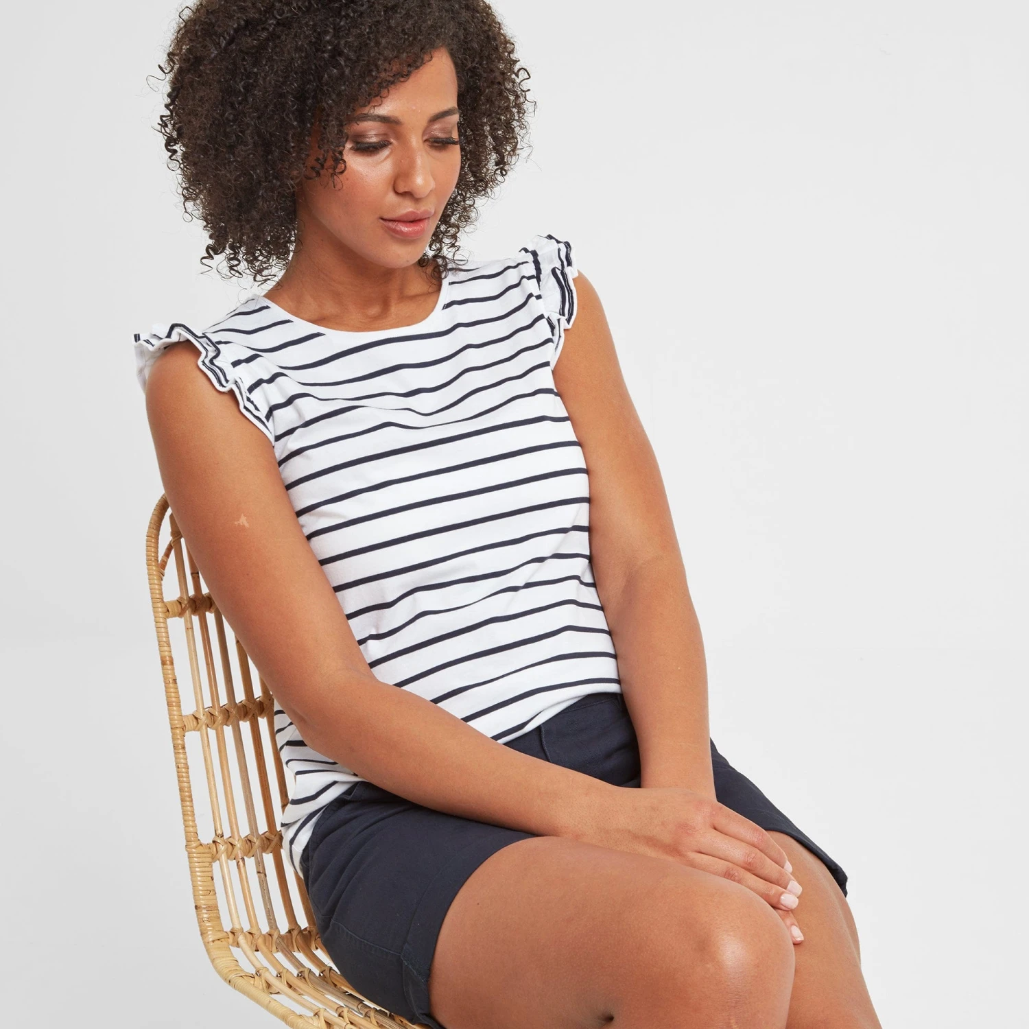 Maribel Womens Vest - Optic White Stripe 3 Maribel Womens Vest - Optic White Stripe