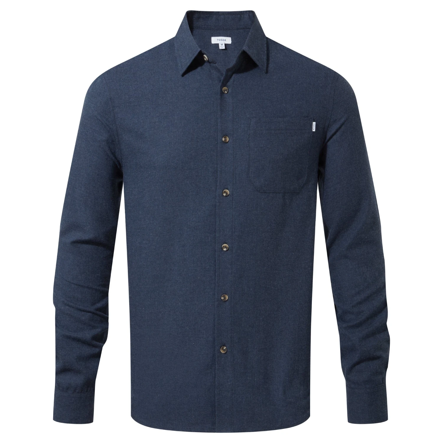 Markham Mens Flannel Long Sleeve Shirt - Dark Indigo Marl 10 Markham Mens Flannel Long Sleeve Shirt - Dark Indigo Marl - Image 8