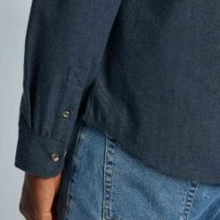 Markham Mens Flannel Long Sleeve Shirt - Dark Indigo Marl 16 Markham Mens Flannel Long Sleeve Shirt - Dark Indigo Marl -Fashion General Store 61856 MARKH001 5