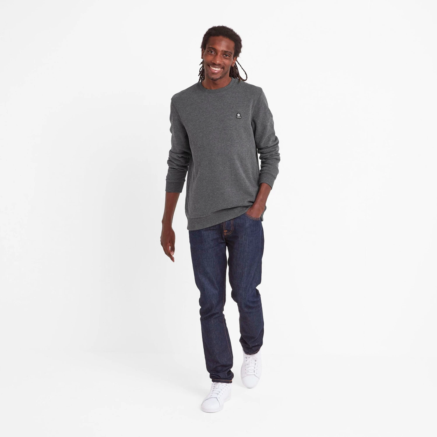 Mellor Mens Sweat - Dark Grey Marl 6 Mellor Mens Sweat - Dark Grey Marl - Image 4