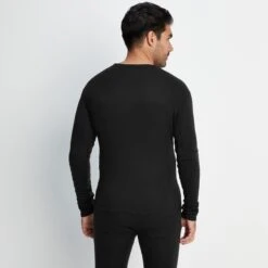 Meru Mens Cashmere Touch Base Layer Set - Black -Fashion General Store 61856 MERU001 4