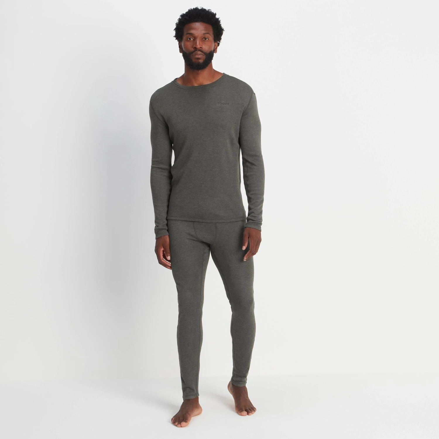 Meru Mens Cashmere Touch Base Layer Crew Neck - Dark Grey Marl 6 Meru Mens Cashmere Touch Base Layer Crew Neck - Dark Grey Marl - Image 4