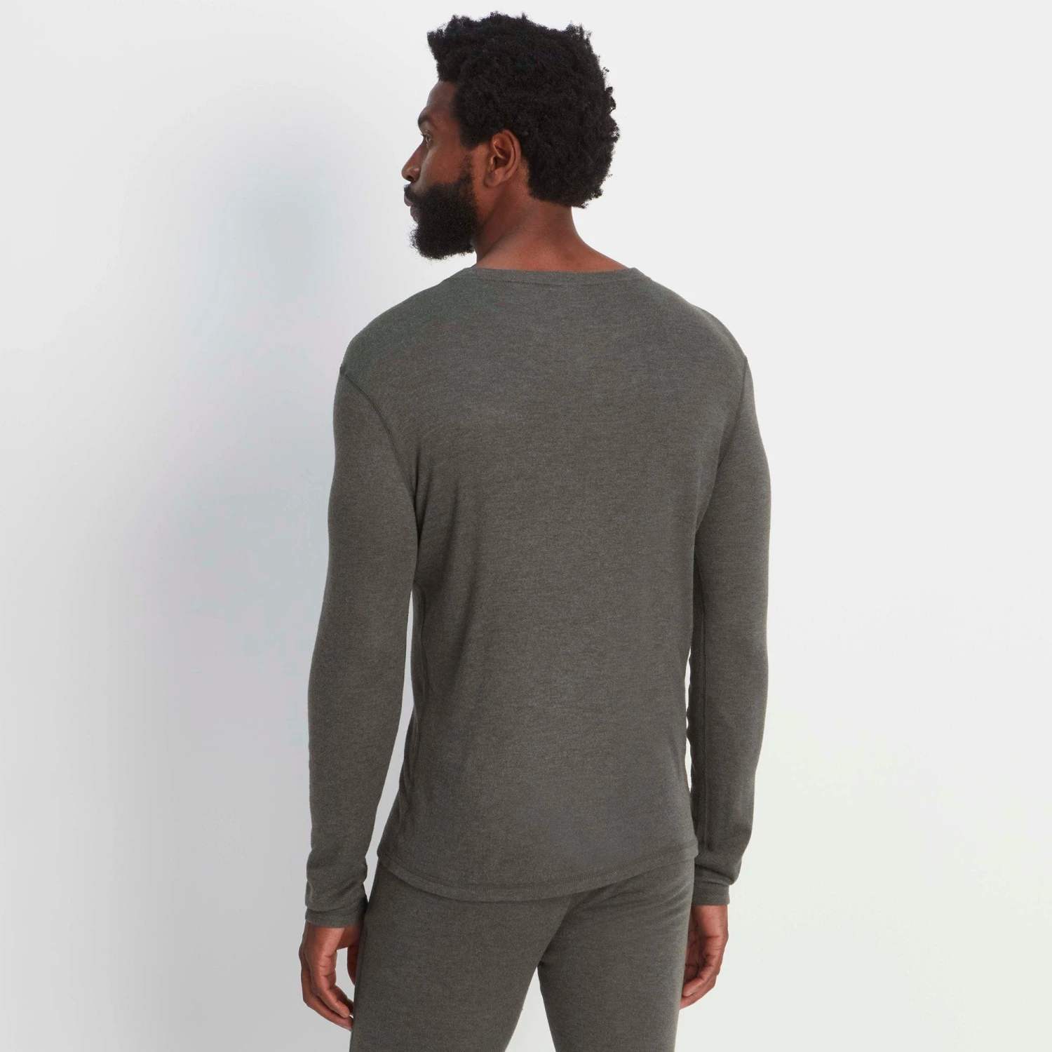 Meru Mens Cashmere Touch Base Layer Crew Neck - Dark Grey Marl 8 Meru Mens Cashmere Touch Base Layer Crew Neck - Dark Grey Marl - Image 6