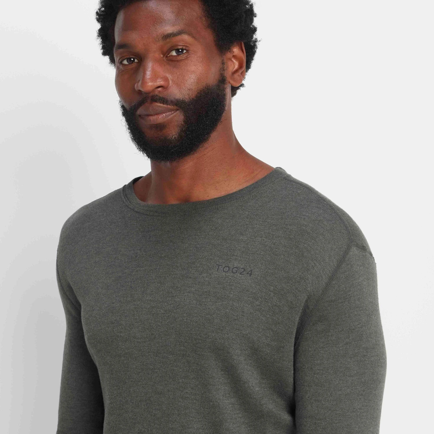 Meru Mens Cashmere Touch Base Layer Crew Neck - Dark Grey Marl 5 Meru Mens Cashmere Touch Base Layer Crew Neck - Dark Grey Marl - Image 3