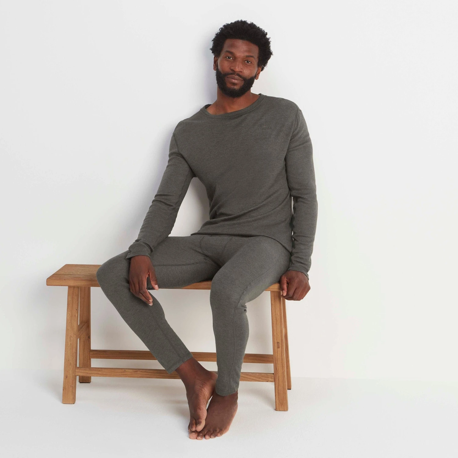 Meru Mens Cashmere Touch Base Layer Crew Neck - Dark Grey Marl 9 Meru Mens Cashmere Touch Base Layer Crew Neck - Dark Grey Marl - Image 7