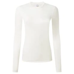 Meru Womens Cashmere Touch Base Layer Crew Neck - Off White -Fashion General Store 61856 MERU310