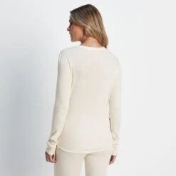 Meru Womens Cashmere Touch Base Layer Crew Neck - Off White -Fashion General Store 61856 MERU310 3