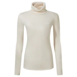 Meru Womens Cashmere Touch Base Layer Roll Neck - Off White -Fashion General Store 61856 MERU320