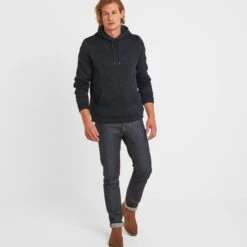 Mosby Mens Knitlook Fleece Hoody - Dark Indigo -Fashion General Store 61856 MOSBY001 2