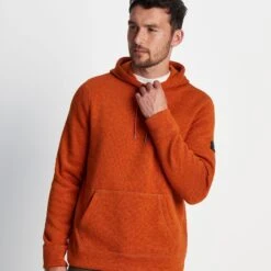 Mosby Mens Knitlook Fleece Hoody - Dark Orange Marl -Fashion General Store 61856 MOSBY007 2