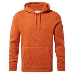 Mosby Mens Knitlook Fleece Hoody - Dark Orange Marl -Fashion General Store 61856 MOSBY007